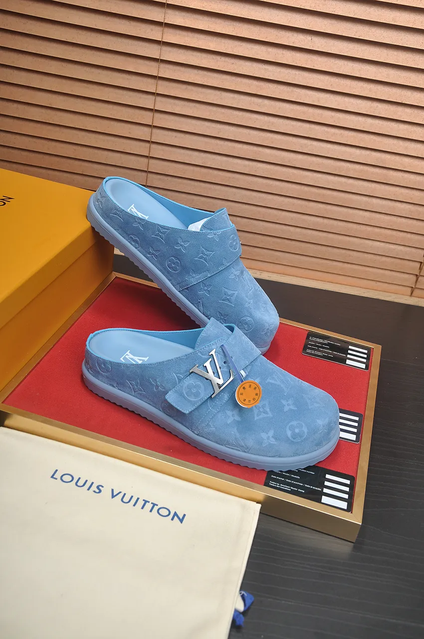Men's men's shoes 💰520💶[LOUIS VUITTON] (cowhide lining) new style 🍀LV Louis Vuitton * - top version of LV classic semi-slip trendy shoes! Made of imported original cow suede cowhide, with a first layer of comfortable cowhide lining inside! Original wear-resistant rubber outsole! High quality products! Code number 38-45 (45 customized)